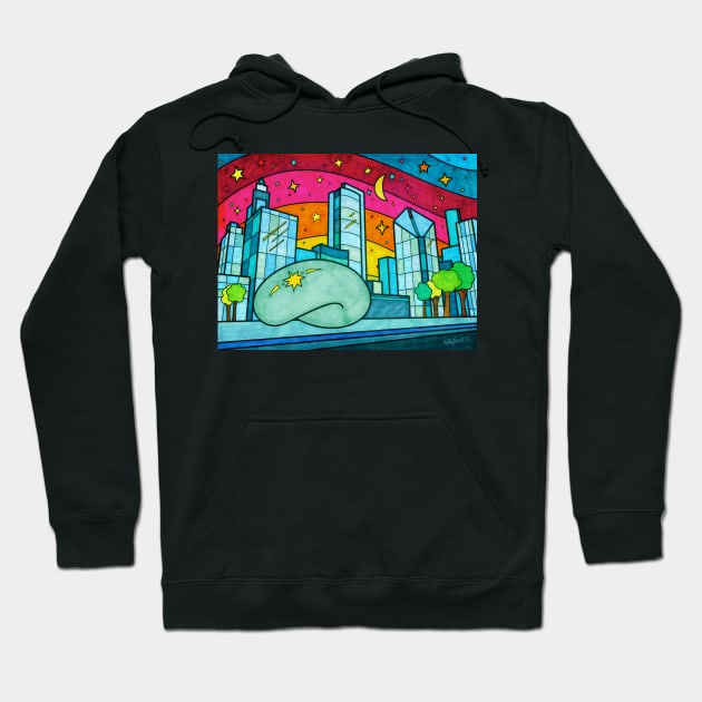 Cloud Gate in Chicago, Illinois Hoodie by Kelly Louise Art